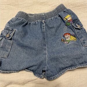 Vintage 1999 Viacom Rugrats Embroidered Denim Shorts